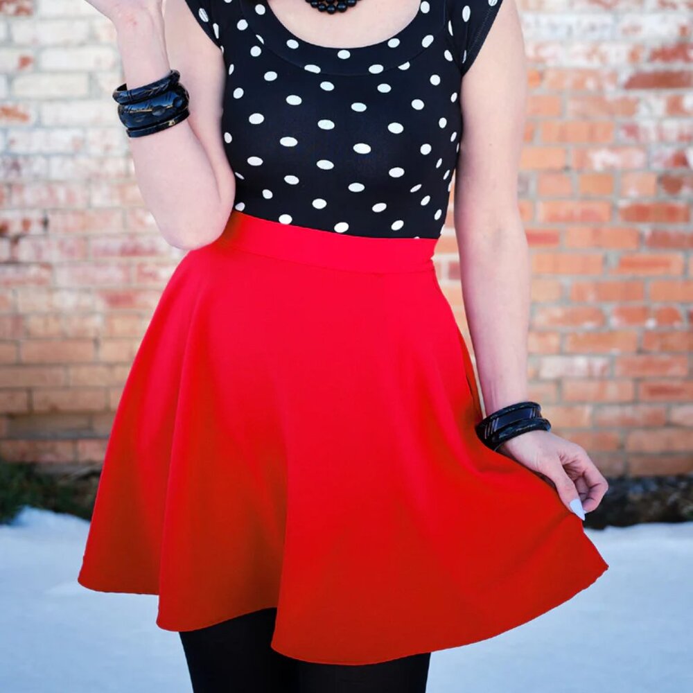 Retrolicious Red Skater Skirt